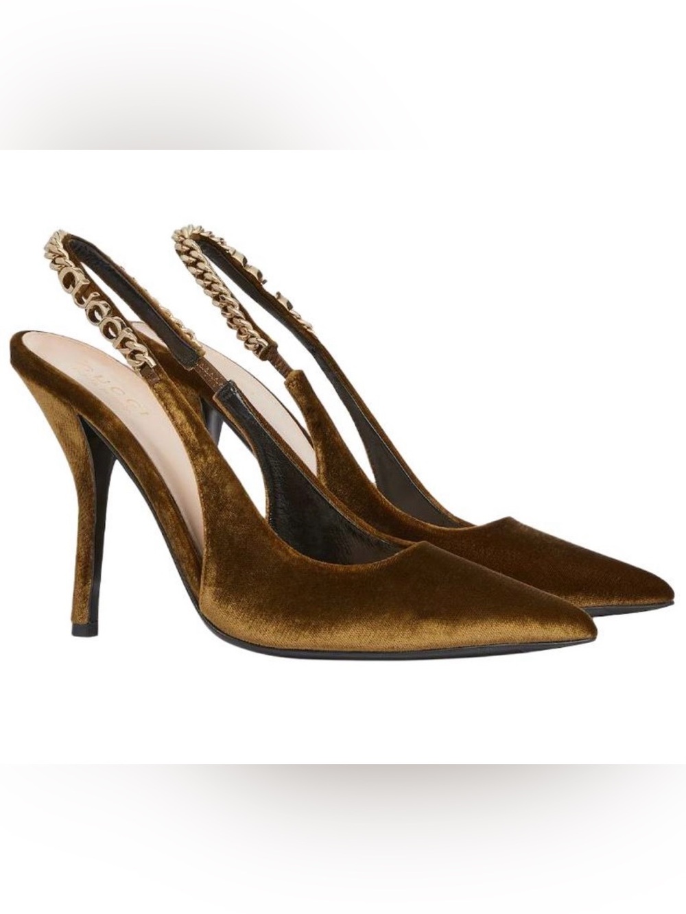 Gucci Signoria Velvet Slim High Heels 10.5cm Brown 835871